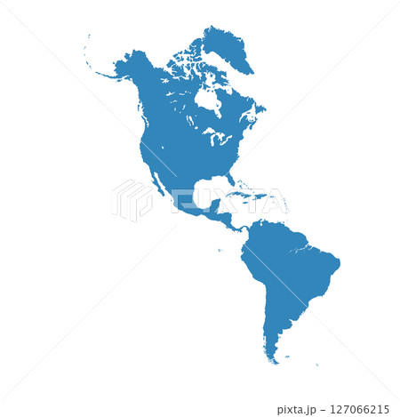 Map of North and South America, sign silhouette. World Map Globe. Vector Illustration isolated on transparent background. American continent 127066215
