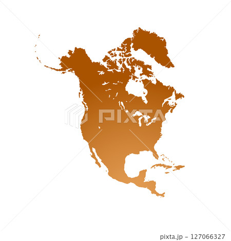 Map of North America, sign silhouette. World Map Globe. Vector Illustration isolated on transparent background. American continent 127066327