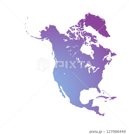 Map of North America, sign silhouette. World Map Globe. Vector Illustration isolated on transparent background. American continent 127066440