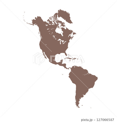Map of North and South America, sign silhouette. World Map Globe. Vector Illustration isolated on transparent background. American continent 127066587