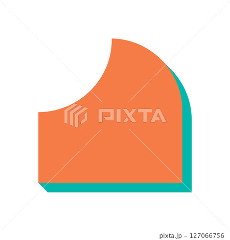 Brutalist abstract shape. Minimal geometric form with bold shadow element. Contemporary icon, modern flat design, perfect for y2k aesthetic, suitable for various creative projects. 127066756