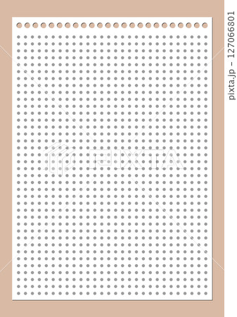 Grid paper. Dotted grid on white background. Abstract dotted transparent illustration with dots. White geometric pattern for school, copybooks, notebooks, diary, notes, banners, print, books 127066801