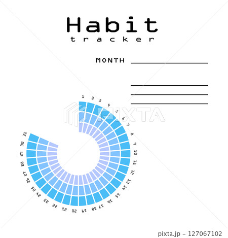 Habit tracker for MONTH. Template mockup. Vector personal organizer. Minimalist simple planner Habit tracker for MONTH. Template mockup. Vector personal organizer. Minimalist simple planner 127067102