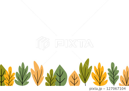 Floral frame with colorful exotic branches on white background. Ornate border with tropic leaves. Vector stock illustration for wallpaper, posters, card. Doodle style. Copy space. Floral frame with colorful exotic branches on white background. Ornate border with tropic leaves. Vector stock illustration for wallpaper, posters, card. Doodle style. Copy space. 127067104