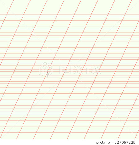 Graph paper. Printable lined grid paper with color horisontal, diagonal lines. Geometric pattern for school, oblique notebook. Realistic lined paper blank. Exercise page for calligraphy 127067229