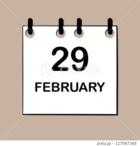 February 29. Daily Calendar icon for design. Simple design for business brochure, flyer, print media, advertisement. Easily editable 127067388
