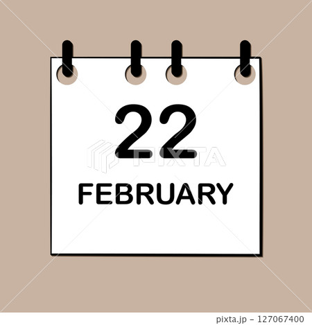 February 22. Daily Calendar icon for design. Simple design for business brochure, flyer, print media, advertisement. Easily editable February 22. Daily Calendar icon for design. Simple design for business brochure, flyer, print media, advertisement. Easily editable 127067400