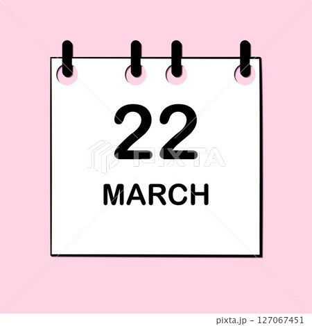 March 22. Daily Calendar icon for design. Simple design for business brochure, flyer, print media, advertisement. Easily editable 127067451