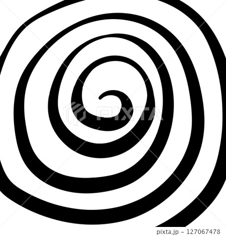 Swirl hypnotic black and white spiral. Monochrome abstract background. Vector flat geometric illustration.Template design for banner, website, template, leaflet, brochure, poster 127067478