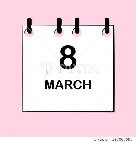 March 8. Daily Calendar icon for design. Simple design for business brochure, flyer, print media, advertisement. Easily editable 127067599