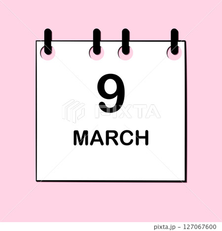 March 9. Daily Calendar icon for design. Simple design for business brochure, flyer, print media, advertisement. Easily editable 127067600