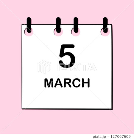 March 5. Daily Calendar icon for design. Simple design for business brochure, flyer, print media, advertisement. Easily editable March 5. Daily Calendar icon for design. Simple design for business brochure, flyer, print media, advertisement. Easily editable 127067609