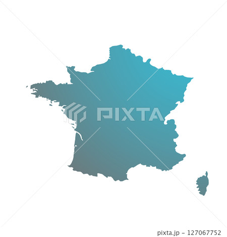 Map of France, sign silhouette. World Map Globe. Vector Illustration isolated on white background. Europe continent 127067752