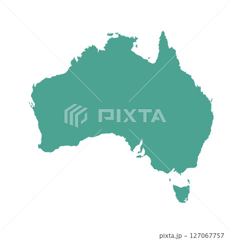 Map of Australian, sign silhouette. World Map Globe. Vector Illustration isolated on transparent background. African continent 127067757