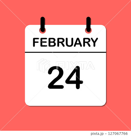 February 24. Daily Calendar icon for design. Simple design for business brochure, flyer, print media, advertisement. Easily editable February 24. Daily Calendar icon for design. Simple design for business brochure, flyer, print media, advertisement. Easily editable 127067766