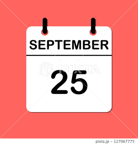 September 25. Daily Calendar icon for design....のイラスト素材 [127067775] - PIXTA