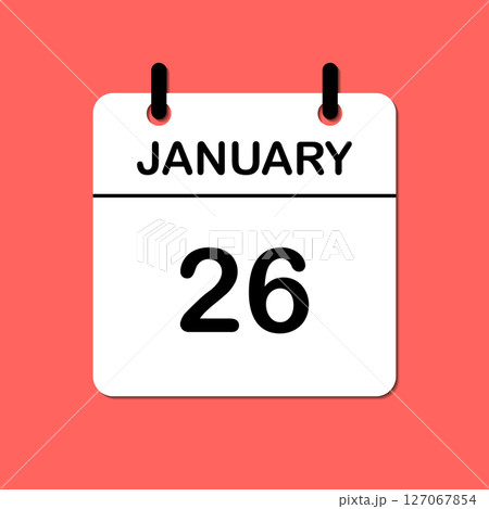 January 26. Daily Calendar icon for design. Simple design for business brochure, flyer, print media, advertisement. Easily editable 127067854