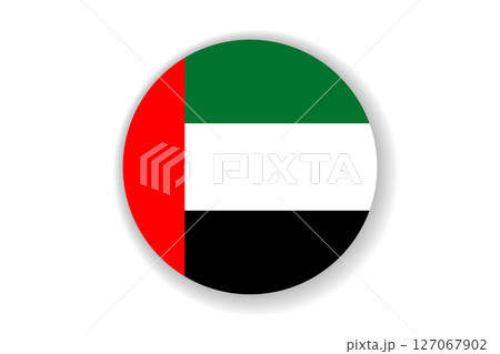 Flag of United Arab Emirates. Arabian national symbol in official colors. Template icon. Abstract vector background. Round glass light ball, 3D big bubble, sphere Flag of United Arab Emirates. Arabian national symbol in official colors. Template icon. Abstract vector background. Round glass light ball, 3D big bubble, sphere 127067902