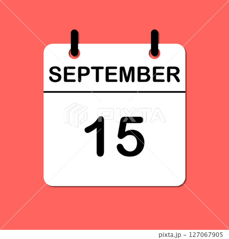 September 15. Daily Calendar icon for design....のイラスト素材 [127067905] - PIXTA