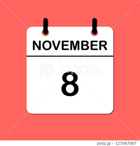 November 8. Daily Calendar icon for design. Simple design for business brochure, flyer, print media, advertisement. Easily editable November 8. Daily Calendar icon for design. Simple design for business brochure, flyer, print media, advertisement. Easily editable 127067907