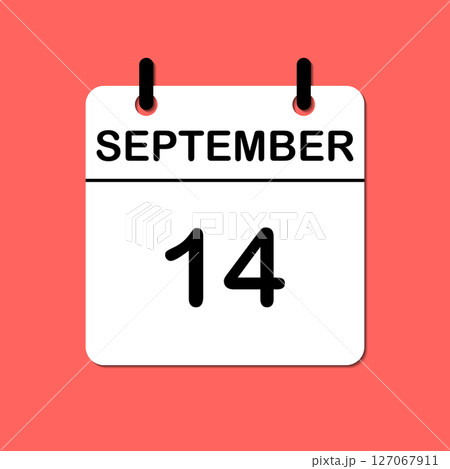 September 14. Daily Calendar icon for design. Simple design for business brochure, flyer, print media, advertisement. Easily editable 127067911