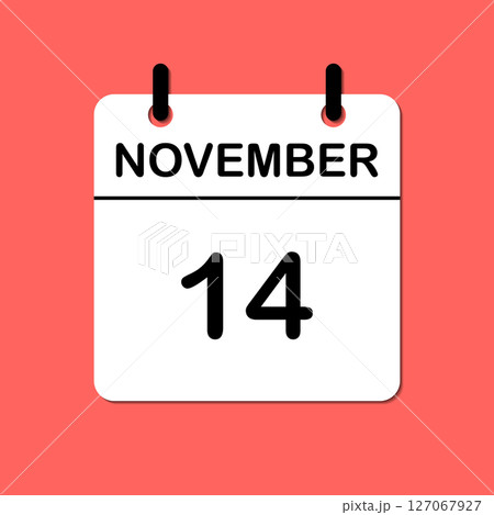 November 14. Daily Calendar icon for design. Simple design for business brochure, flyer, print media, advertisement. Easily editable 127067927