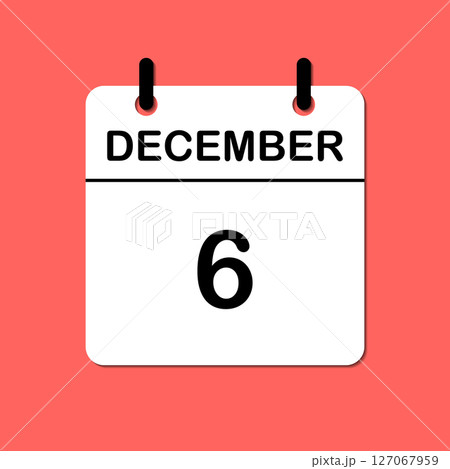December 6. Daily Calendar icon for design....のイラスト素材 [127067959] - PIXTA