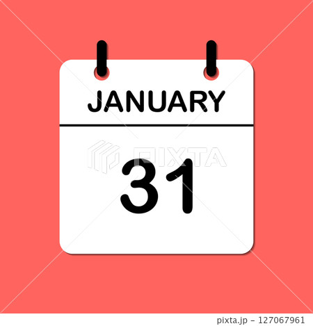 January 31. Daily Calendar icon for design. Simple design for business brochure, flyer, print media, advertisement. Easily editable 127067961