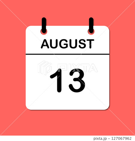 August 13. Daily Calendar icon for design. Simple design for business brochure, flyer, print media, advertisement. Easily editable 127067962