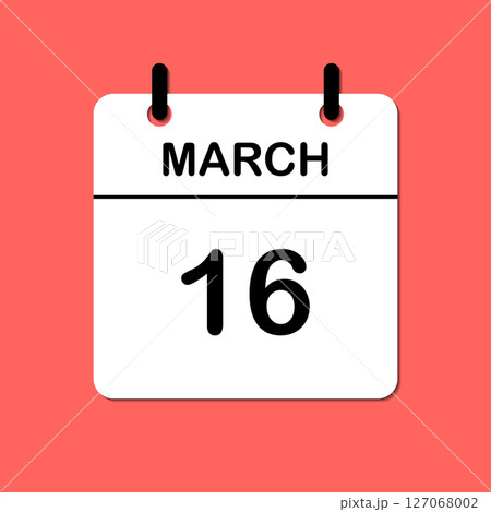 March 16. Daily Calendar icon for design. Simple design for business brochure, flyer, print media, advertisement. Easily editable March 16. Daily Calendar icon for design. Simple design for business brochure, flyer, print media, advertisement. Easily editable 127068002