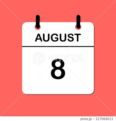 August 8. Daily Calendar icon for design. Simple design for business brochure, flyer, print media, advertisement. Easily editable 127068013