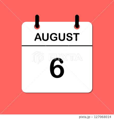August 6. Daily Calendar icon for design. Simple design for business brochure, flyer, print media, advertisement. Easily editable 127068014