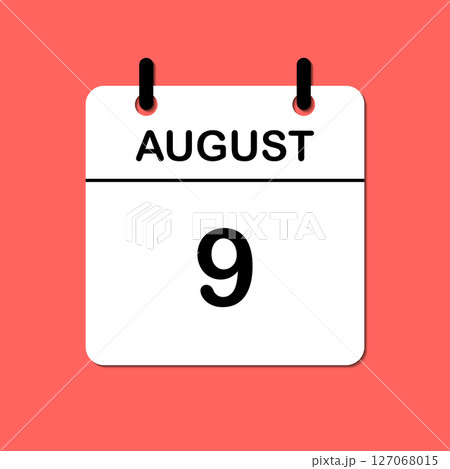 August 9. Daily Calendar icon for design. Simple design for business brochure, flyer, print media, advertisement. Easily editable 127068015