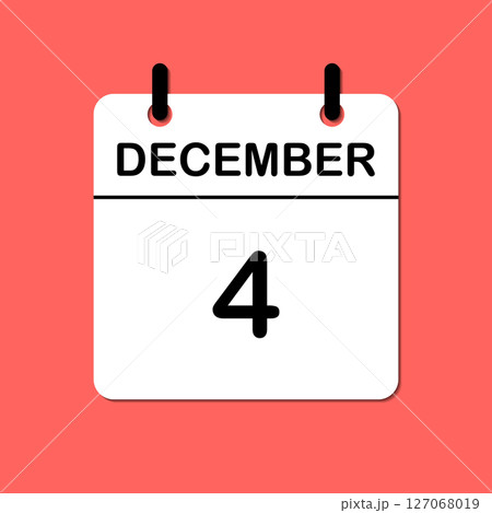 December 4. Daily Calendar icon for design. Simple design for business brochure, flyer, print media, advertisement. Easily editable 127068019