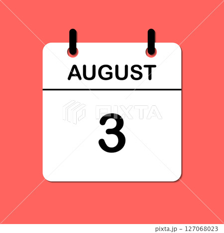 August 3. Daily Calendar icon for design. Simple design for business brochure, flyer, print media, advertisement. Easily editable 127068023