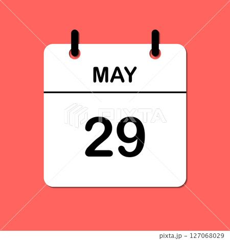 May 29. Daily Calendar icon for design. Simple design for business brochure, flyer, print media, advertisement. Easily editable 127068029