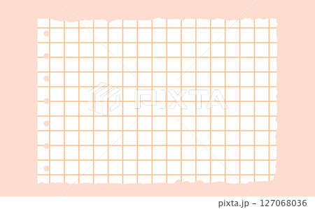 Graph paper. Printable lined and squared grid paper with color lines. Geometric background for school, textures, notebook, diary. Realistic ripped aged paper blank Graph paper. Printable lined and squared grid paper with color lines. Geometric background for school, textures, notebook, diary. Realistic ripped aged paper blank 127068036