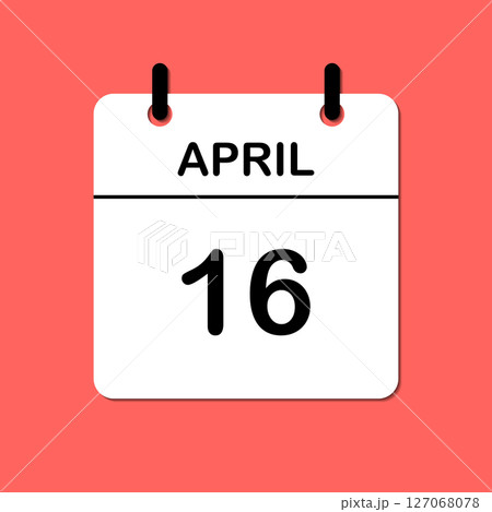 April 16. Daily Calendar icon for design. Simple design for business brochure, flyer, print media, advertisement. Easily editable 127068078