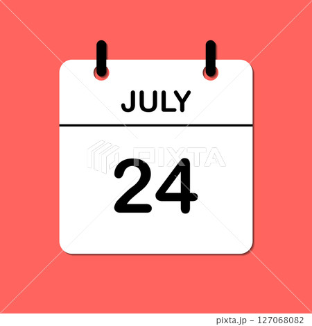 July 24. Daily Calendar icon for design. Simple design for business brochure, flyer, print media, advertisement. Easily editable 127068082