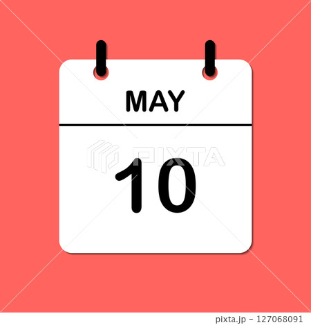 May 10. Daily Calendar icon for design. Simple design for business brochure, flyer, print media, advertisement. Easily editable 127068091