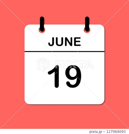 June 19. Daily Calendar icon for design. Simple design for business brochure, flyer, print media, advertisement. Easily editable 127068093