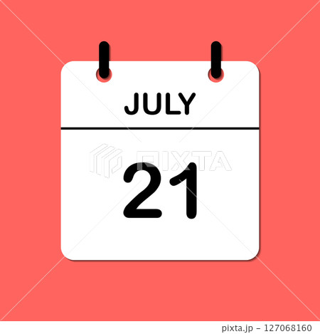 July 21. Daily Calendar icon for design. Simple design for business brochure, flyer, print media, advertisement. Easily editable 127068160
