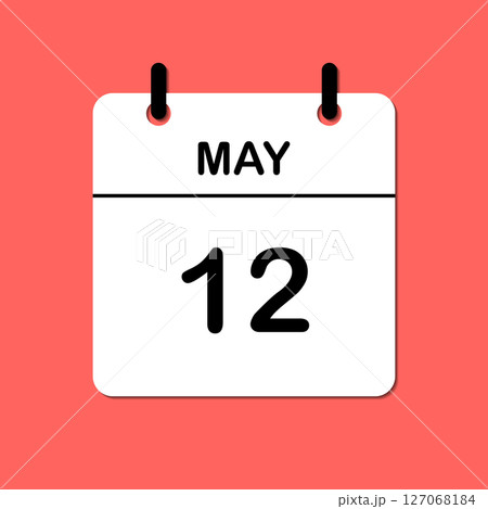 May 12. Daily Calendar icon for design. Simple design for business brochure, flyer, print media, advertisement. Easily editable 127068184