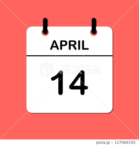 April 14. Daily Calendar icon for design. Simple design for business brochure, flyer, print media, advertisement. Easily editable 127068193
