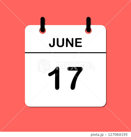 June 17. Daily Calendar icon for design. Simple design for business brochure, flyer, print media, advertisement. Easily editable 127068195