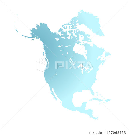 Map of North America, sign silhouette. World Map Globe. Vector Illustration isolated on transparent background. American continent 127068358