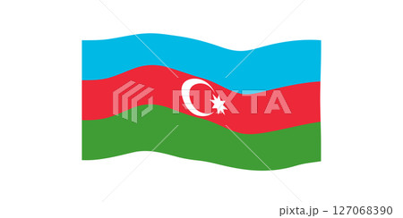 Flag of Azerbaijan. Azerbaijani national symbol in official colors. Template icon. Abstract vector background Flag of Azerbaijan. Azerbaijani national symbol in official colors. Template icon. Abstract vector background 127068390