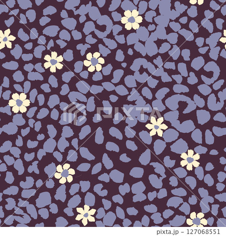 Abstract modern leopard seamless pattern. Animals trendy background with floral element. Color decorative vector stock illustration for print, card, fabric, textile. Modern ornament of stylized skin Abstract modern leopard seamless pattern. Animals trendy background with floral element. Color decorative vector stock illustration for print, card, fabric, textile. Modern ornament of stylized skin 127068551