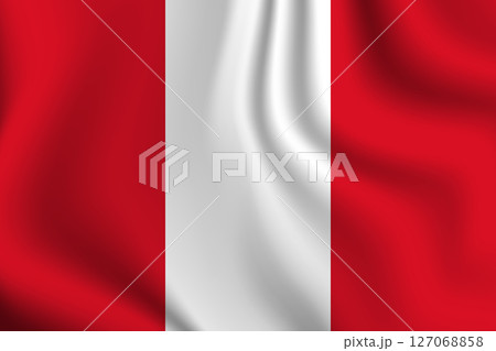 Flag of Peru. Peruvian national symbol in official colors. Template icon. Abstract vector background 127068858