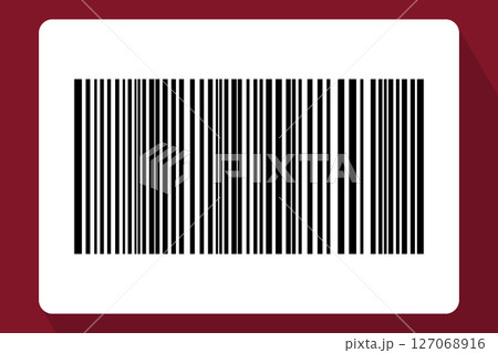 Barcode isolated on color background. Code stripes sticker. Barcode labels, customers qr code Barcode isolated on color background. Code stripes sticker. Barcode labels, customers qr code 127068916